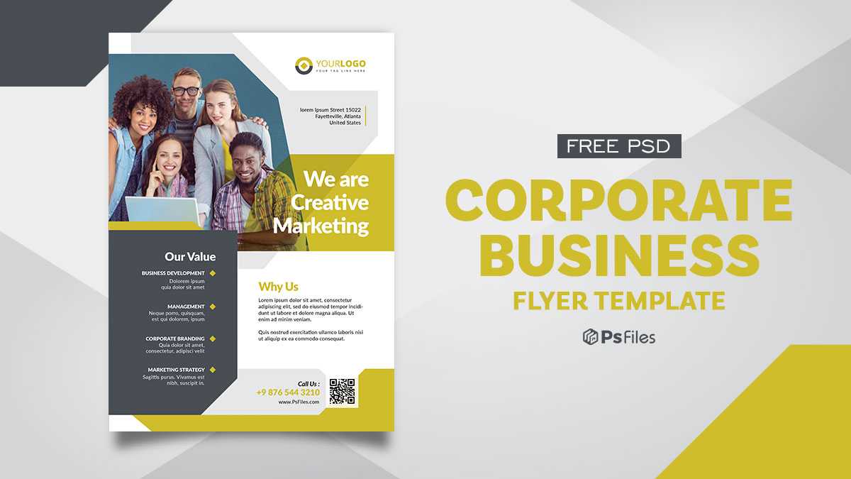 Corporate Business Marketing Free PSD Flyer Design Template
