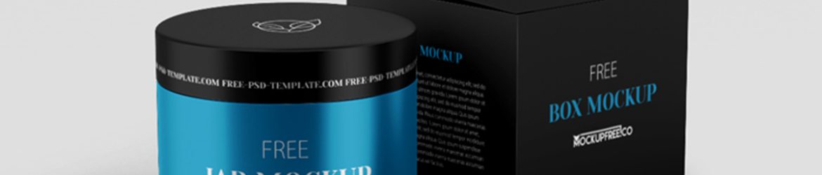 Cosmetic Jar and Packaging Box Free Mockup