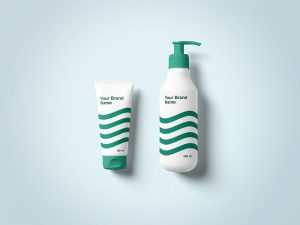Cosmetics Bottle and Tube Mockup