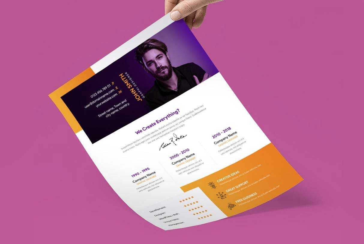 Creative Designer Personal Resume Template PSD FREE