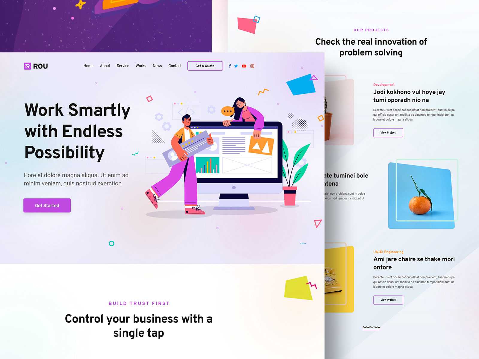 Creative Startup Agency Website Landing Page PSD Template