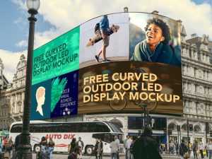 Curved Outdoor Led Display Mockup
