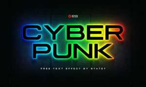 Cyberpunk Neon Glowing RGB Free Text Effect PSD