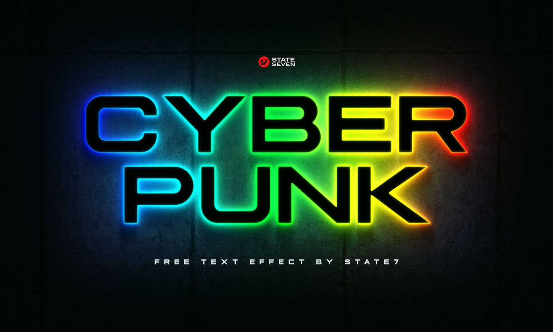 Cyberpunk Neon Glowing RGB Free Text Effect PSD