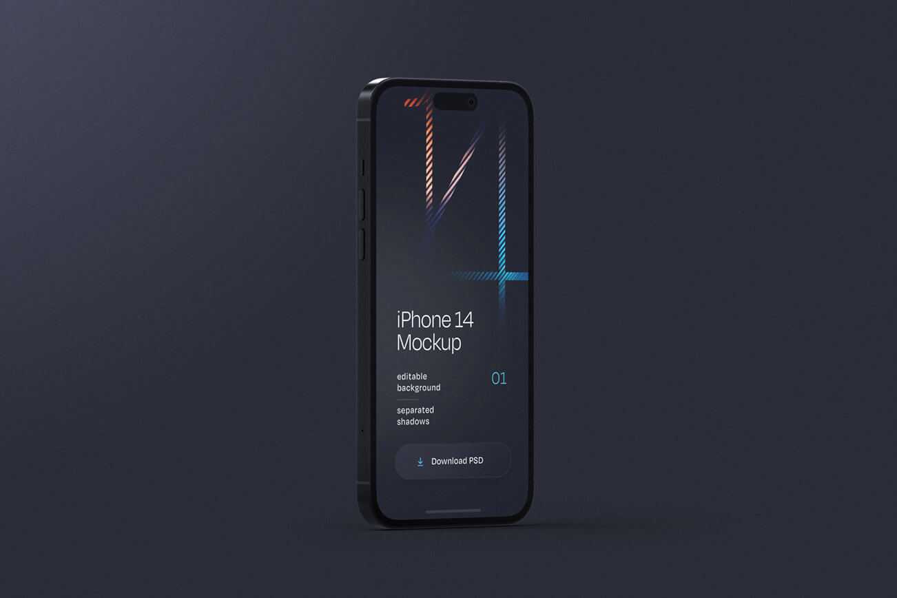 Dark iPhone 14 Pro Mockup 1 free file