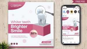Dental Care Clinic Free Instagram Post Design PSD Template