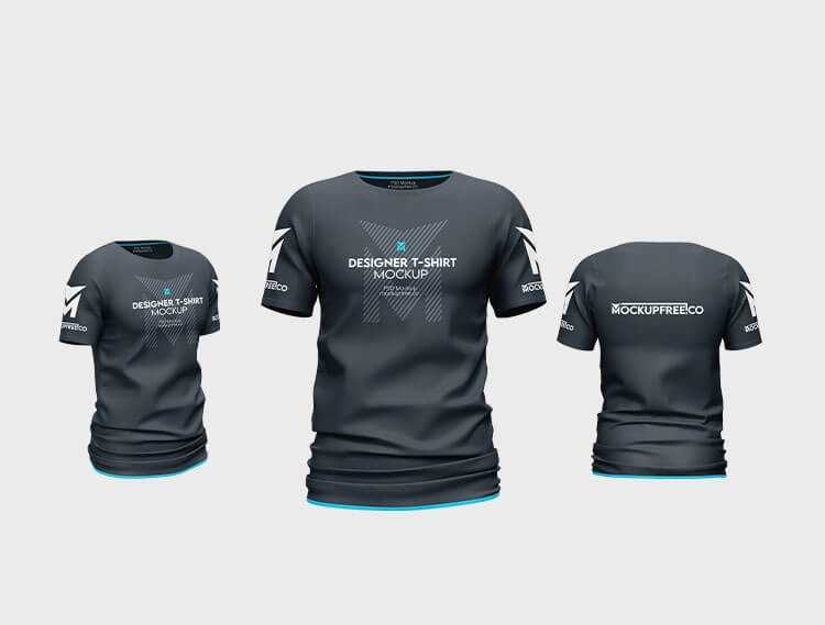 Designer T Shirt Mockups Free PSD set