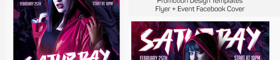 DJ Music Night Party Free Flyer + FB Cover Ai and PSD Templates