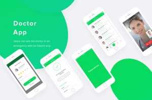 Doctor App Free UI Kit PSD