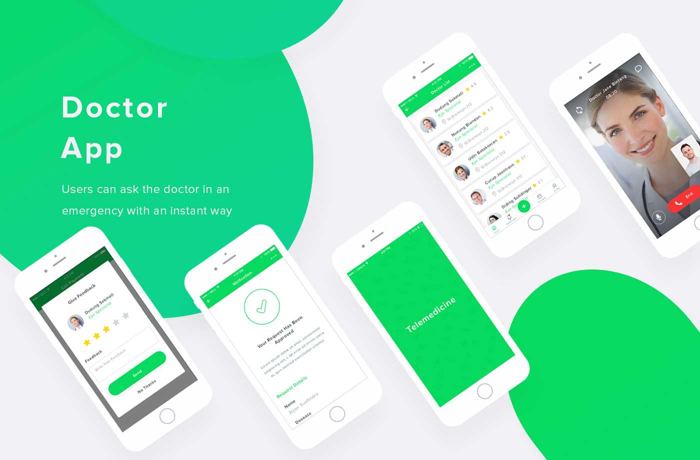 Doctor App Free UI Kit PSD