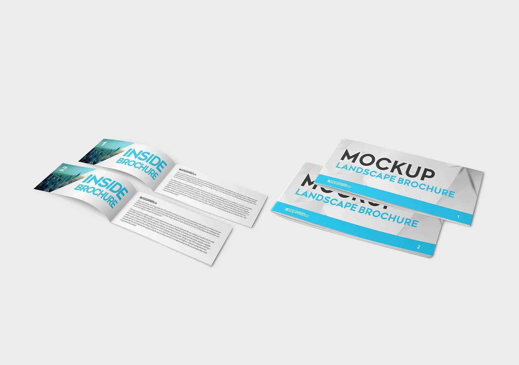 Download 2 Free Landscape Bi-Fold Extra Long Brochure Mockup PSD Files File