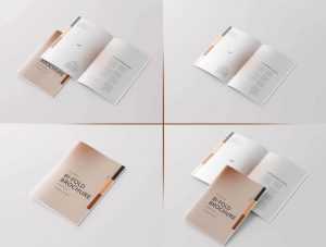 Download 5 Free A4 Multiple Pages Bi-Fold Brochure Mockups PSD Files File