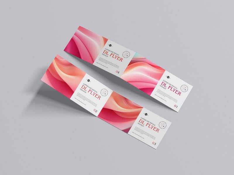 Download Free Landscape DL Bi-Fold Brochure Mockup PSD File