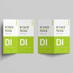 Download Free Top View DL Bi-Fold Brochure Mockup PSD File