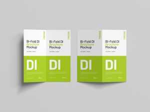 Download Free Top View DL Bi-Fold Brochure Mockup PSD File