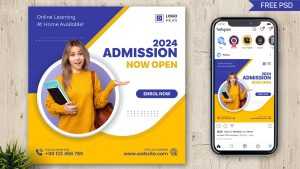 Education Service Admission Open Instagram Post Design PSD