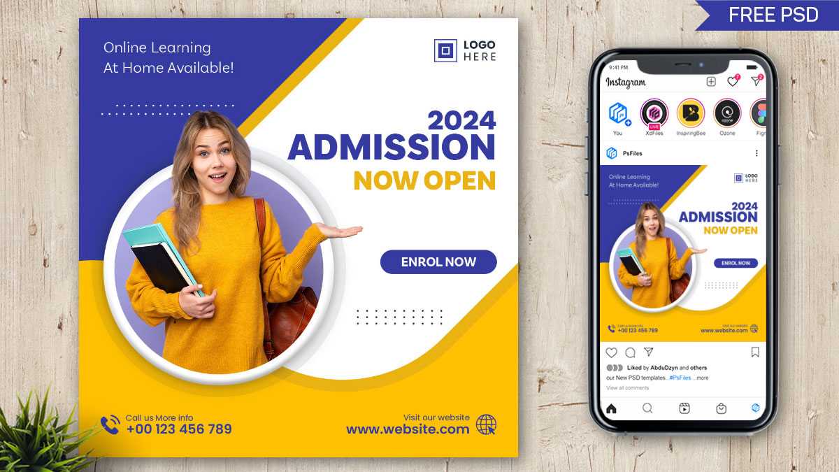 Education Service Admission Open Instagram Post Design PSD
