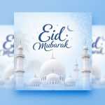Elegant Eid Mubarak Wishes 2026 Social Media Post Design – Islamic Festival Greeting Template