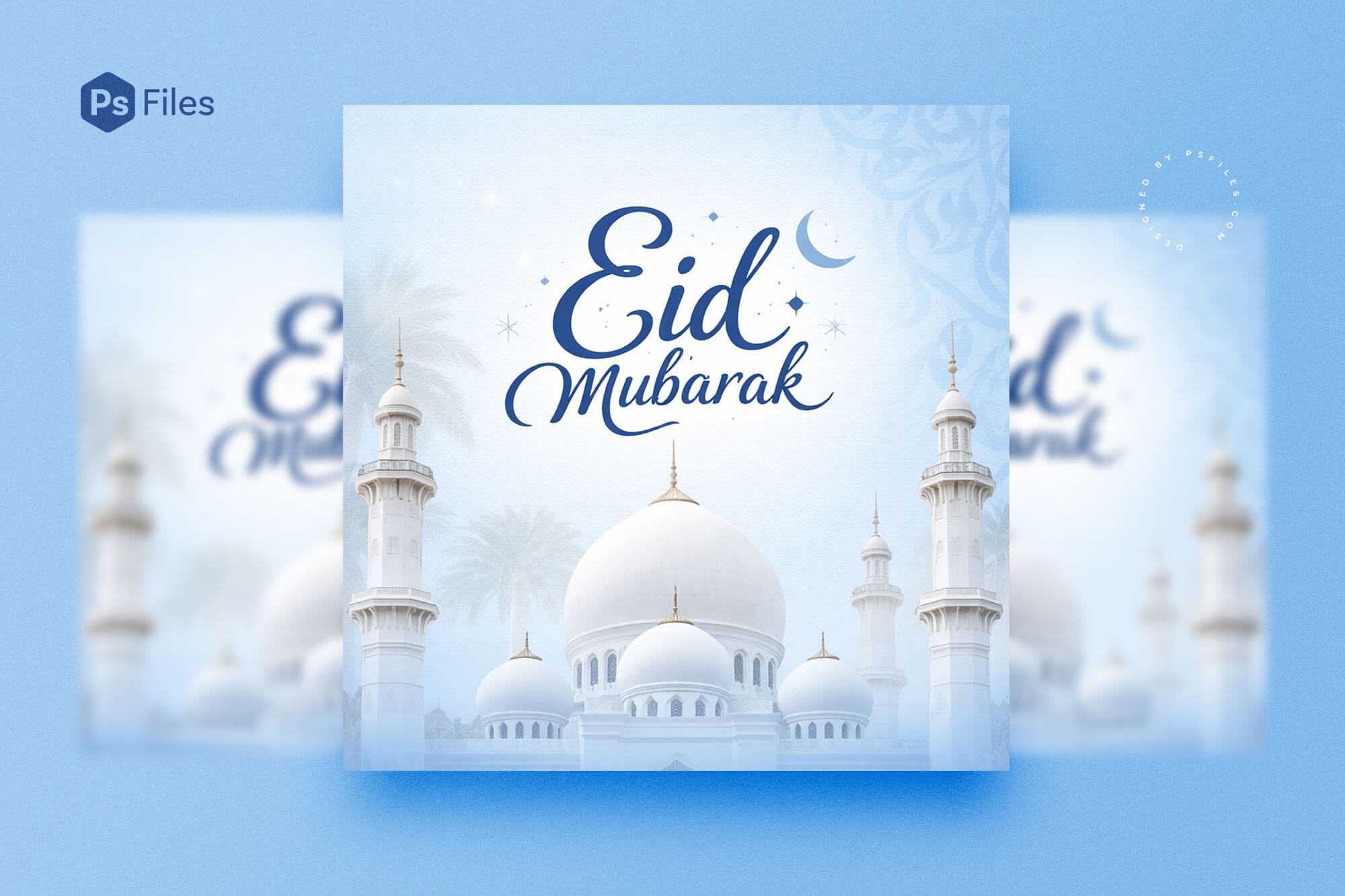 Elegant Eid Mubarak Wishes 2026 Social Media Post Design – Islamic Festival Greeting Template