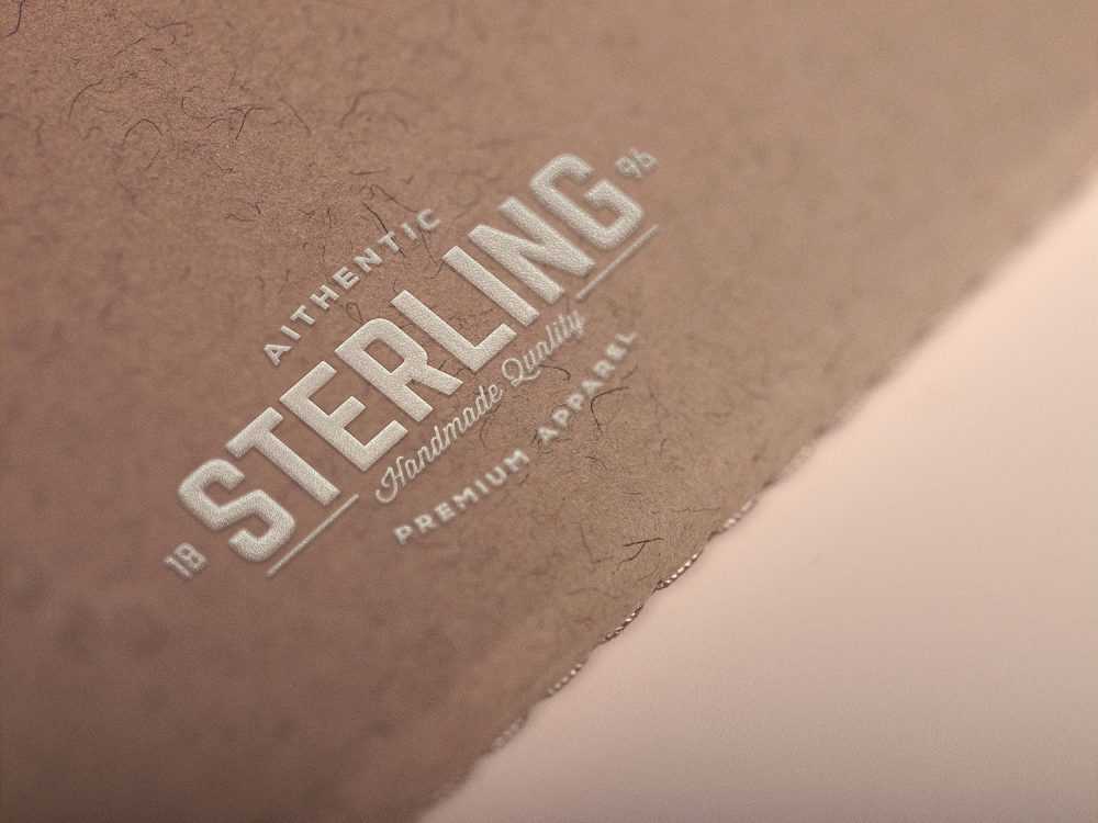 Embossed White Logo Mockup on Texture Paper