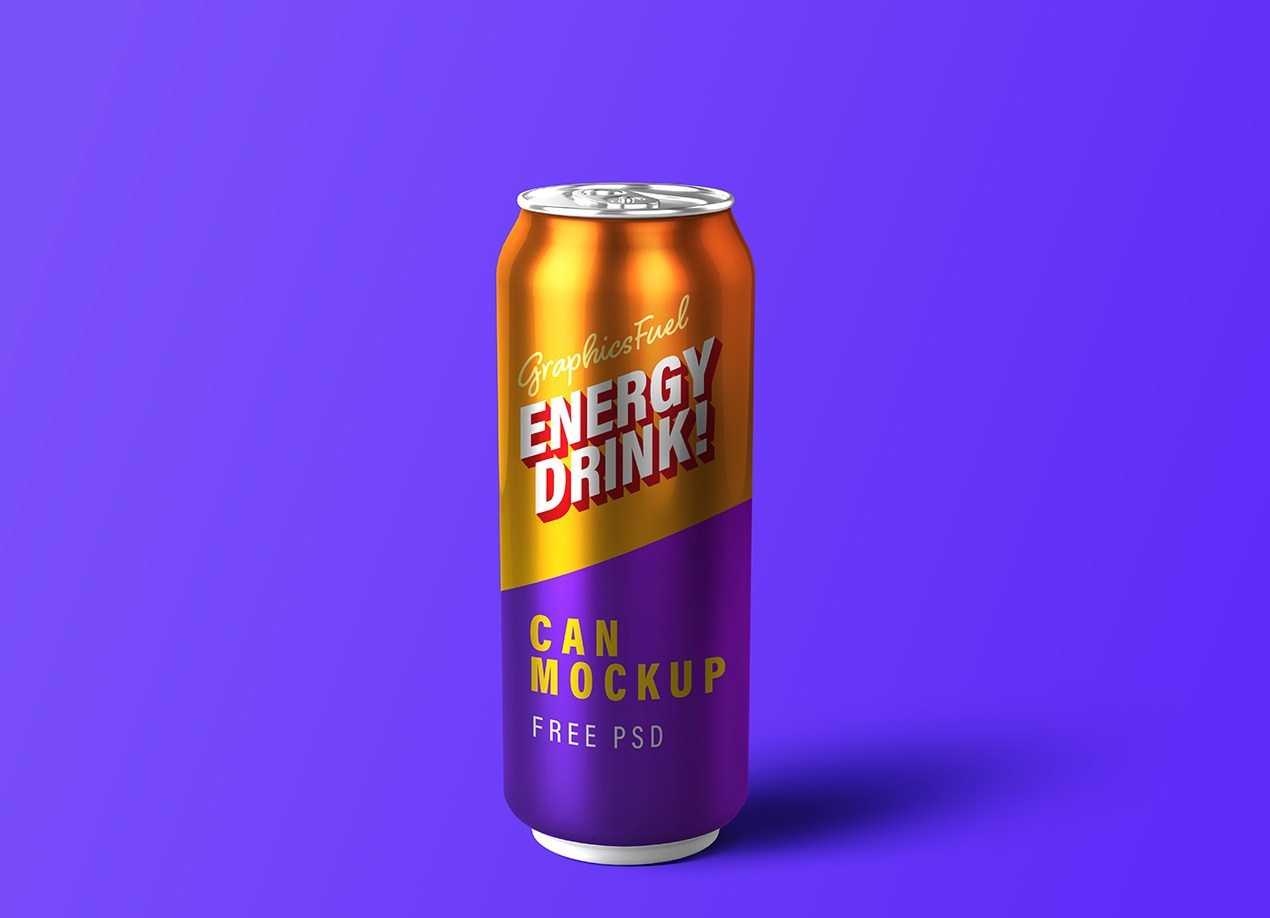 Energy Drink Can PSD Mockup