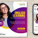 English Learning Course Free Instagram Post Design PSD Template