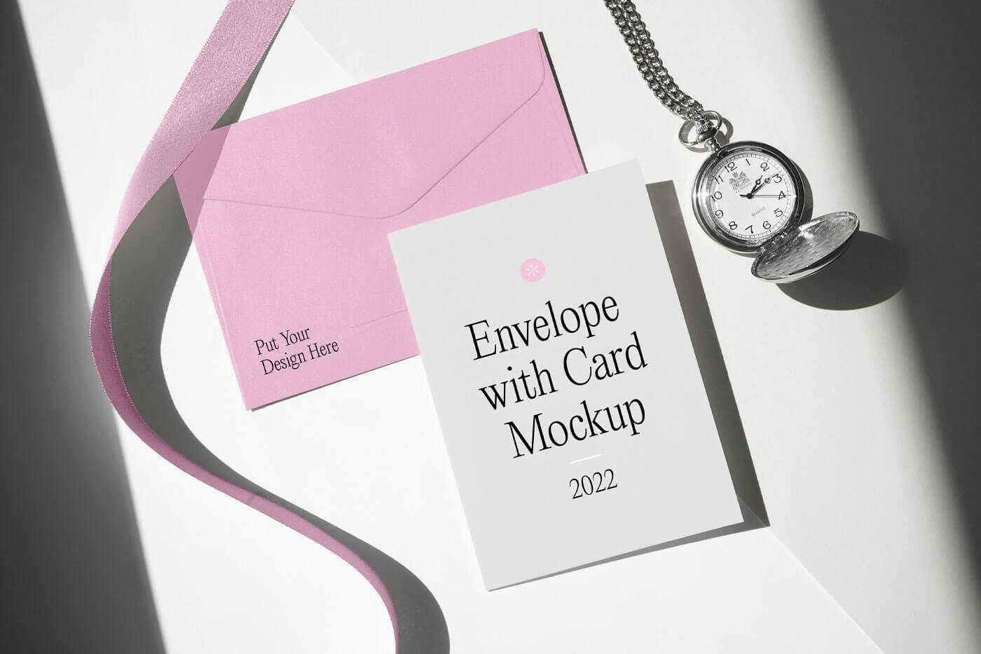Envelope Mockup Scene with Card and Watch