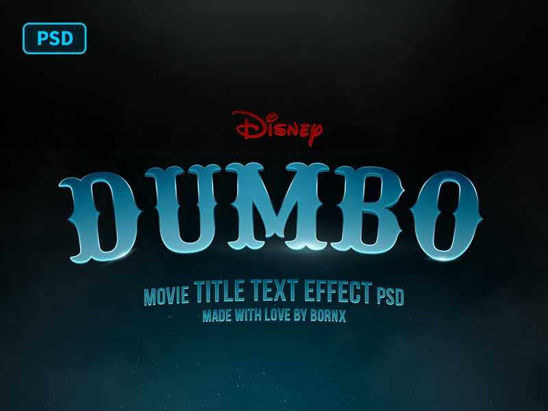 Epic Dumbo Movie Title Text Effect PSD 2019