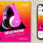 Exclusive Collection Smart Headphone Social Media Banner Design and Instagram Post PSD Template