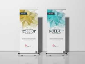 Exhibition Display Stand Roll-Up Banner Mockup