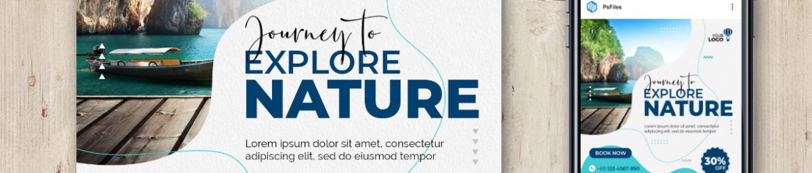 Explore Nature Travel Agency Instagram Post Design PSD Template 05