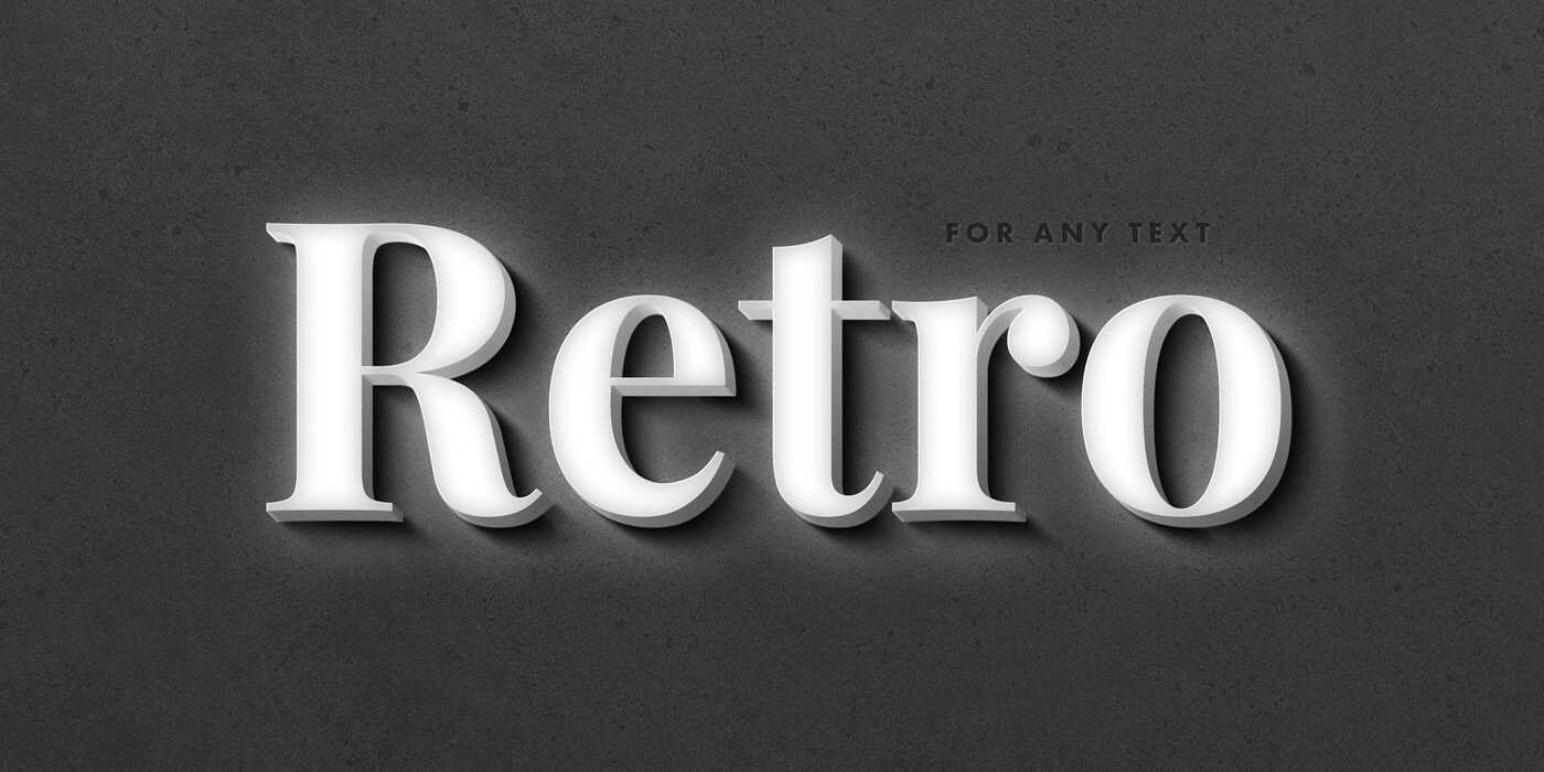 Extrude Retro Film Text Effect PSD free