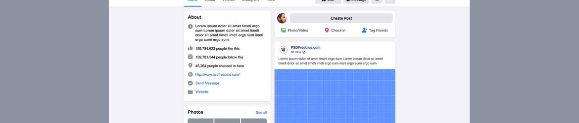 Facebook Page Mockup 2020 New Design PSD