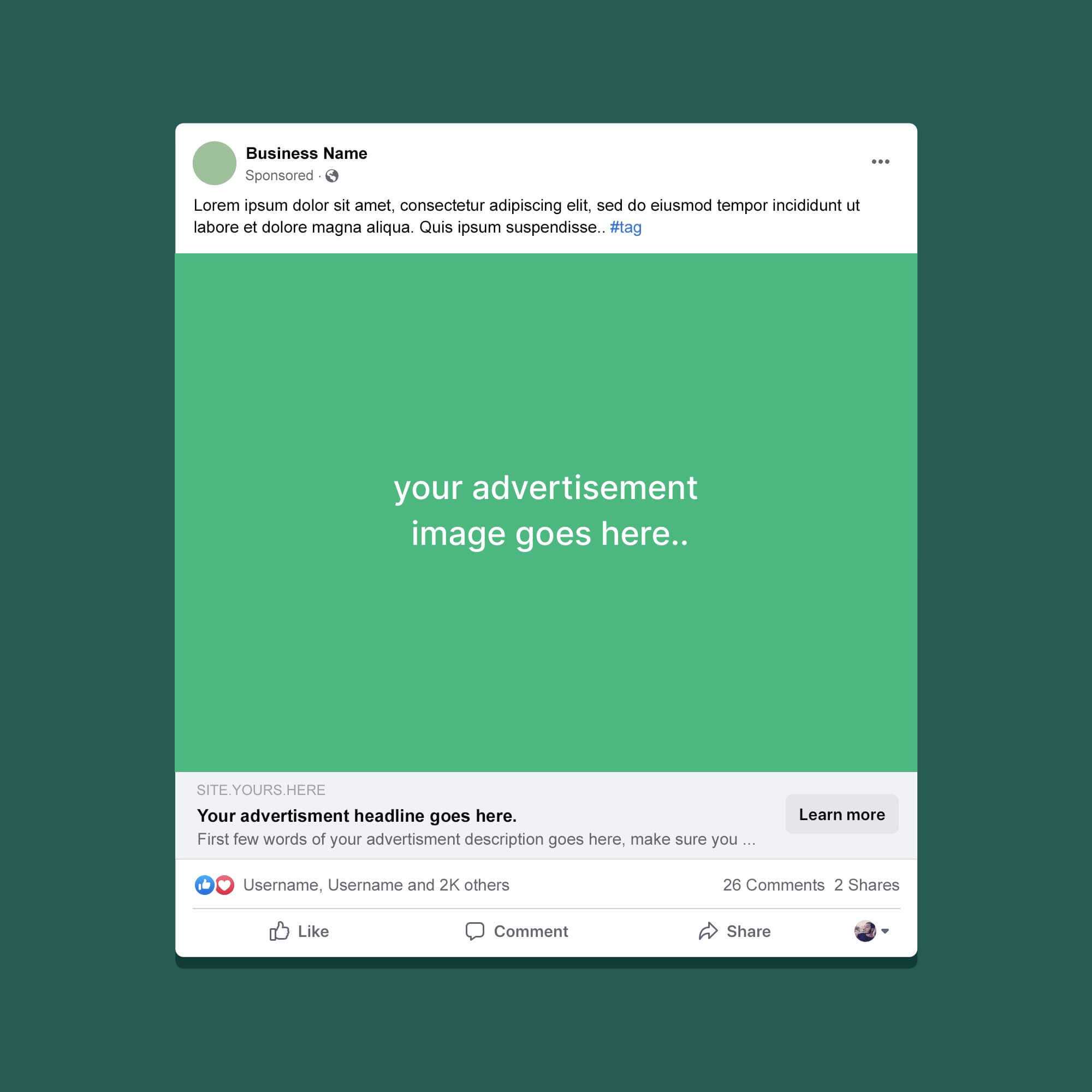 Facebook Post Ad Mockup 2022 PSD free