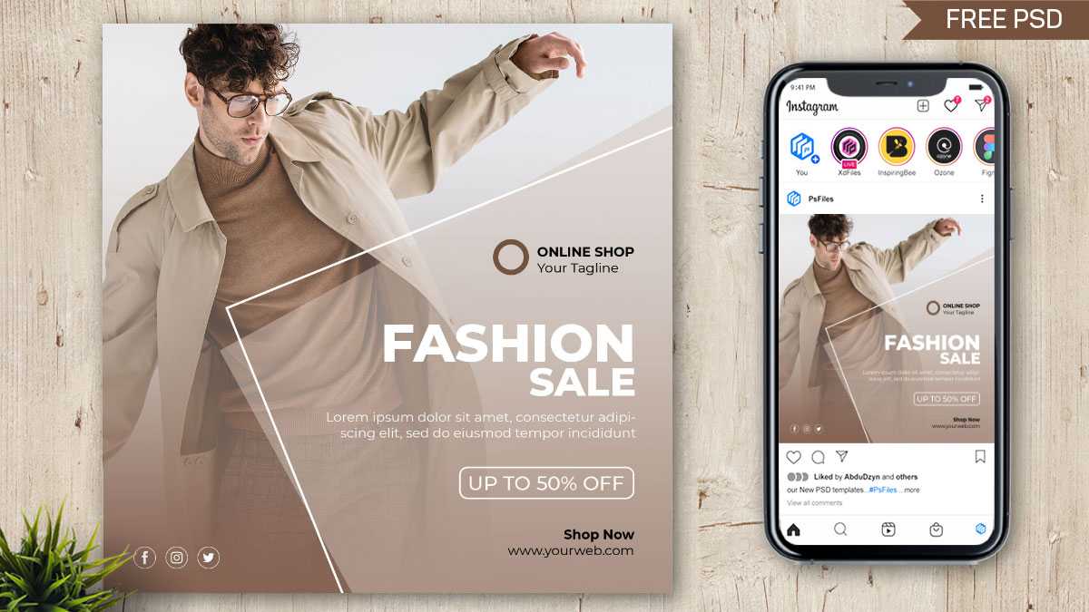 Fashion Sale Free Instagram Post Design Template PSD