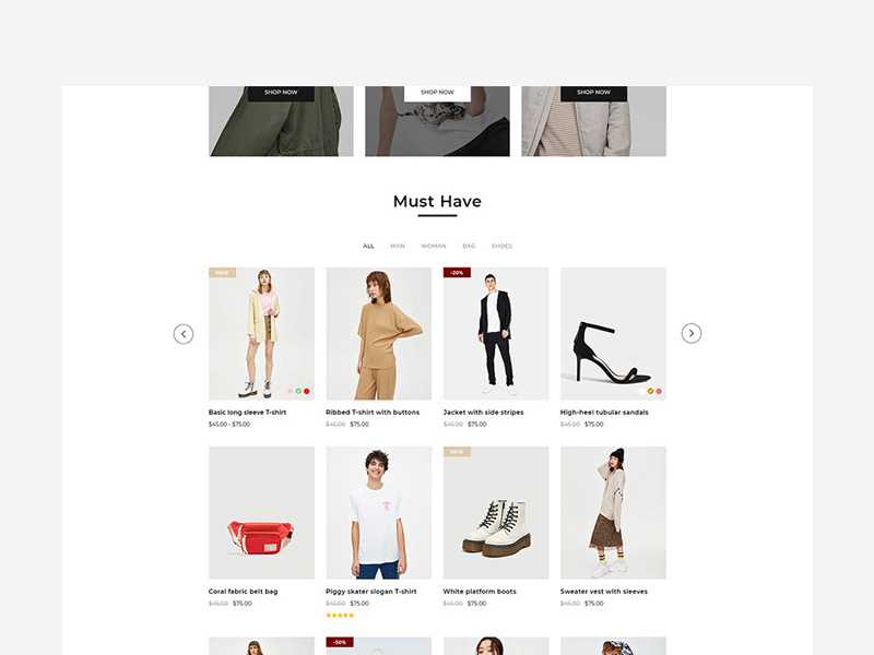 Fashion Store eCommerce Website Template PSD