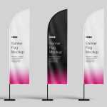 Feather Banner Flag Mockup Free PSD