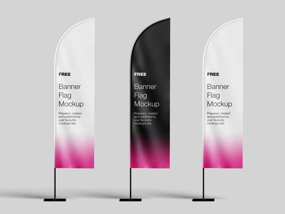Feather Banner Flag Mockup Free PSD