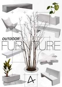 Fee Outdoor Concrete Furniture PSD Design Resources for Architect's