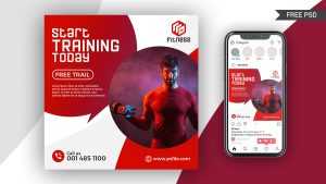 Fitness Social Media Post Design Free PSD Template