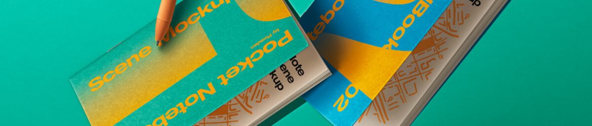Floating Set of Notebooks Mockup Free PSD