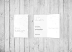 Folded Business Card PSD Mockup