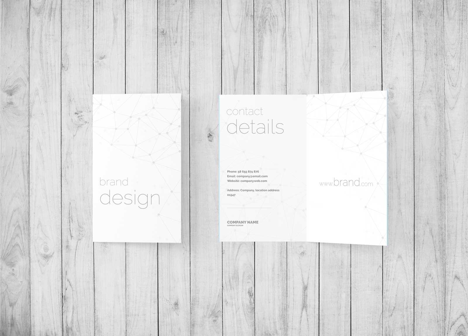 Folded Business Card PSD Mockup