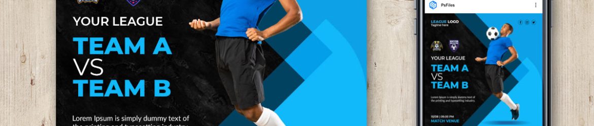 Football League Match Sports Social Media Post Design PSD Template