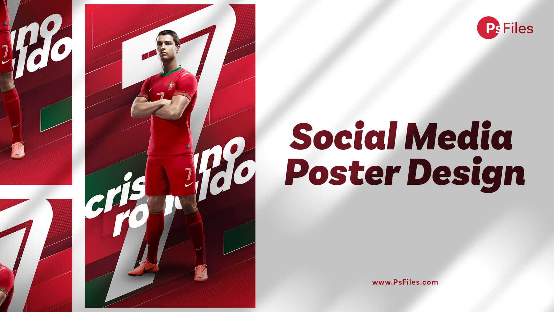 Football Portugal Cristiano Ronaldo Social Media Poster Story Design PSD Free