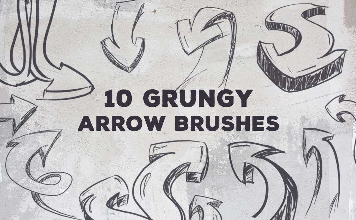 Free 10 Grungy Arrow Brushes - Free Photoshop Brushes abr files