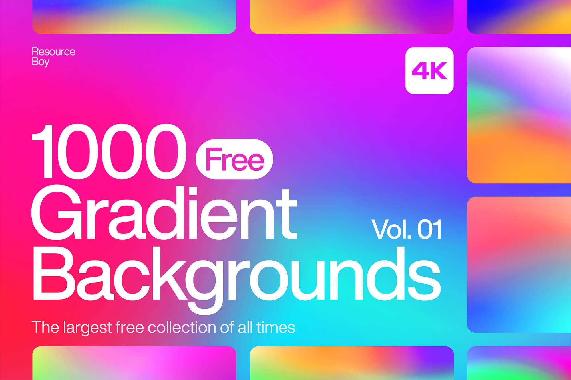 Free 1000 Vibrant Gradient Backgrounds Vol 01 Download