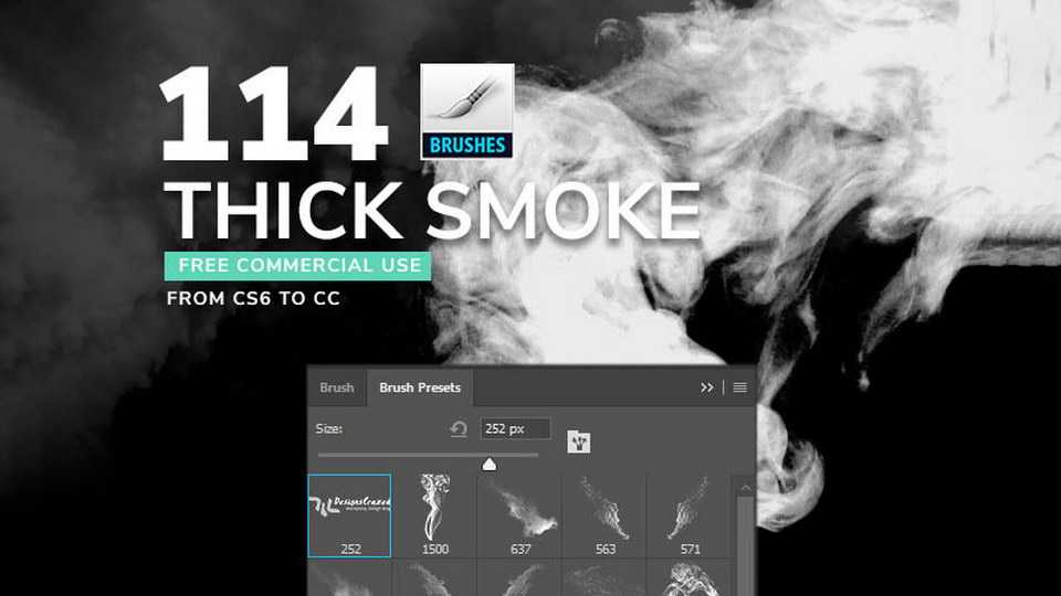 Free 114 Thick Smoke Photoshop Brushes .abr Free Download