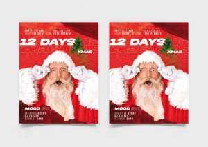 Free 12 Days of Christmas Flyer Template + Instagram Post PSD Designs