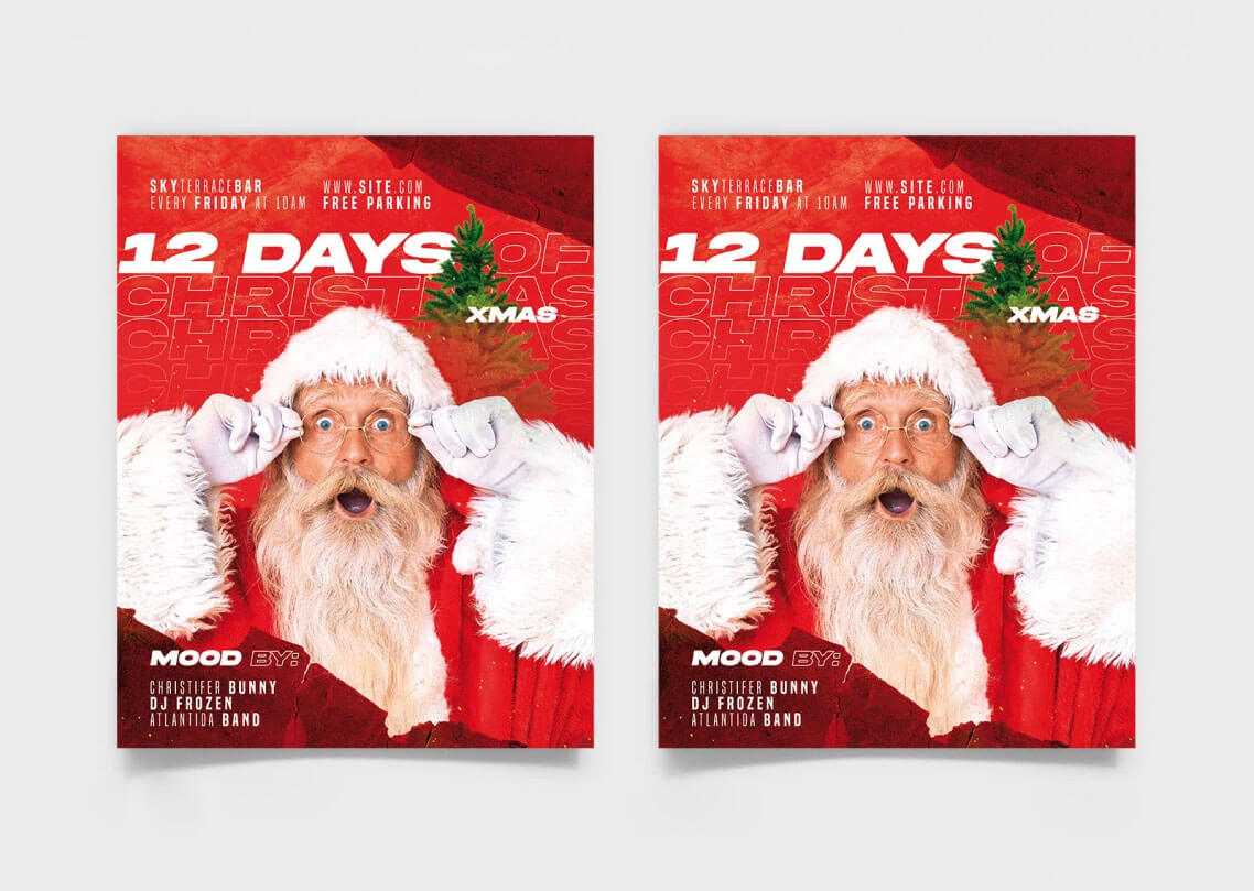 Free 12 Days of Christmas Flyer Template + Instagram Post PSD Designs